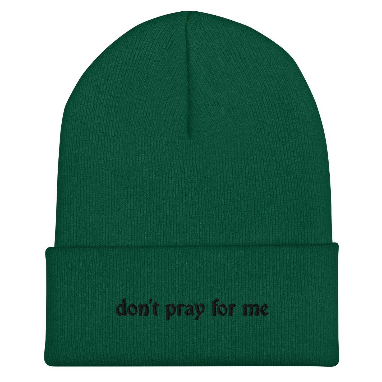 Don't Pray For Me Goth Knit Beanie