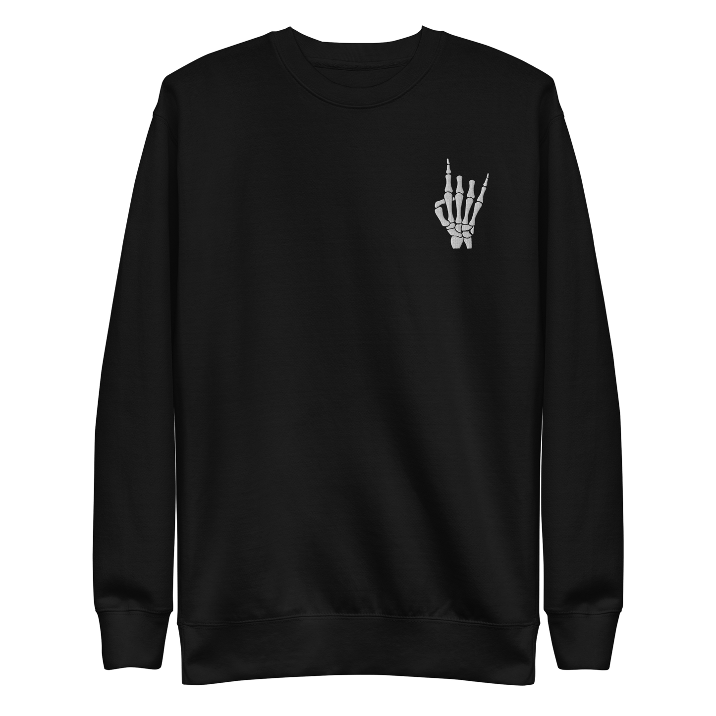 Rock On Skeleton Embroidered Sweatshirt