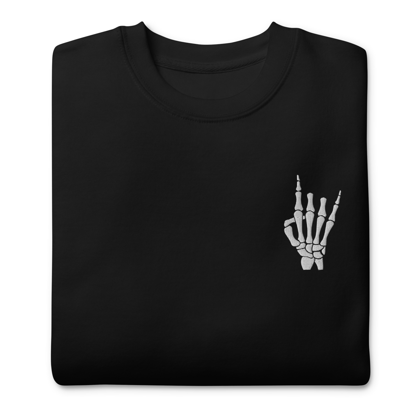 Rock On Skeleton Embroidered Sweatshirt
